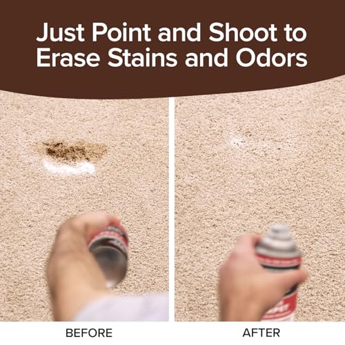 Bull Shot Carpet Spot & Stain Remover, AS SEEN ON TV, Made In USA, Just Point & Spray, Stain-Lifting Foam-Action, Coffee, Soda, Wine, Grease, New & Old Stains & More