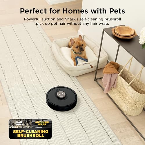 Shark AV2501AE AI Robot Vacuum with XL HEPA Self-Empty Base, Bagless, 60-Day Capacity, LIDAR Navigation, Perfect for Pet Hair, Compatible with Alexa, Wi-Fi Connected, Carpet & Hard Floor, Black