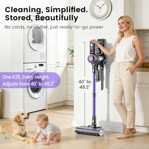 Airpher Cordless Vacuum Cleaner,75Min Runtime,600W 65KPA Dual Motor Pet Hair Vacuum for Home with AI Auto Suction,Stick Vacuums with Self-Standing Design,for Carpet,Hardwood Floors,Gift Ideas for Her