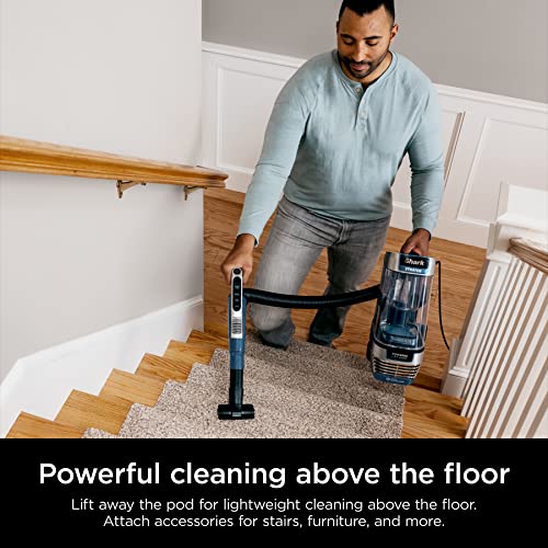 Shark AZ3002 Stratos Upright Vacuum with DuoClean PowerFins, HairPro, Powered Lift-Away, Self-Cleaning Brushroll, & Odor Neutralizer Technology, Navy (Renewed)