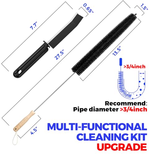 Holikme 3 Pcs Dryer Vent Cleaner Kit, 304 Stainless Steel Replacement Lint Brush for Clothes Dryer Vent Trap, Cleaning Brush & Flexible Crevice Tool