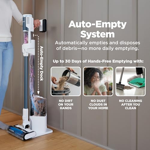 Shark Clean & Empty Cordless Stick Vacuum | Auto-Empty System | Lightweight Cleaner with HEPA Filter | Exclusive Motorized Hand Tool for Pet Hair | Carpets & Hard Floors | 40-Min Runtime | BU3523