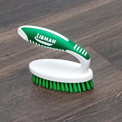 LIBMAN Small Scrub Brush - Heavy Duty Scrub Brush with Strong Stiff Bristles - 3 Pk Durable Cleaning Brushes for Cleaning Bathroom, Kitchen, Floor, Shower, Sink, Tub, Carpet - PET Bristles