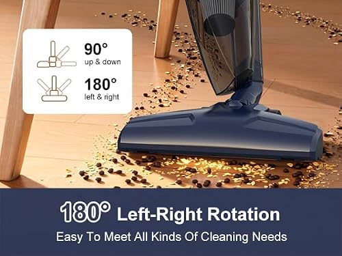 Sancorp Vacuum Cleaner for Home Powerful Suction Lightweight Self-standing 16.4ft Cord HEPA Filter 3-in-1 Handheld with 180°Left-Right Steering for Pet Hair Hard Floors Vinyl Carpet Car Office (VA001)