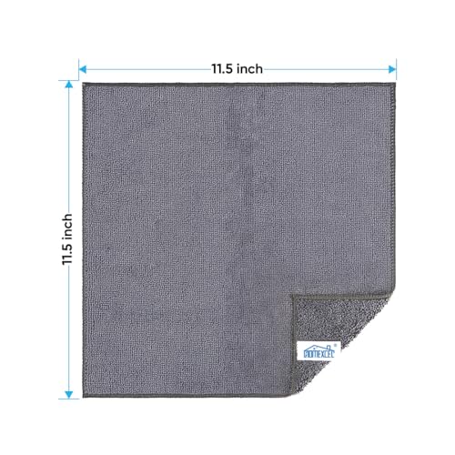 HOMEXCEL Grey Microfiber Cleaning Cloth, 12 Pack Premium Microfiber Towels for Cars, Lint Free, Scratch-Free, Highly Absorbent, Reusable Cleaning Rags for Car, Household, Kitchen, Window, 11.5"X11.5"