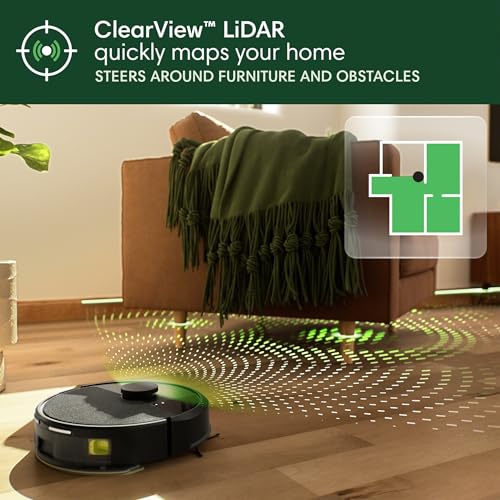 iRobot Roomba 104 2in1 Vacuum & Mop Robot - Self-Empties for 75 Days, Intense Power-Lifting Suction, Vacuums All Floors, Ideal for Pet Hair, LiDAR Smart Navigation Mapping, Mops Hard Floors