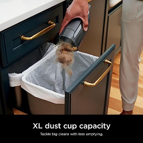 Shark Cyclone PET Handheld Vacuum | HyperVelocity Suction | Powerful Pet Hair, Home & Car Cleaning | USB Rechargable| Lightweight | Crevice Tool & Multi Surface Pet Tool | Navy Blue/Grey | CH701