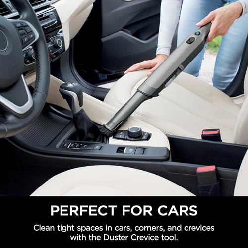 Shark WV201 WANDVAC Handheld Vacuum, Lightweight at 1.4 Pounds with Powerful Suction, Charging Dock, Single Touch Empty and Detachable Dust Cup,Graphite, Slate