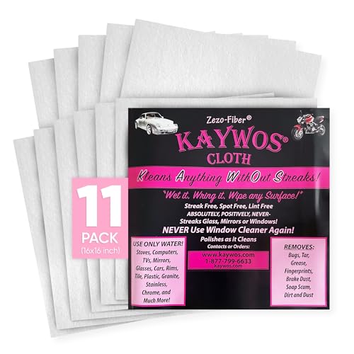 Kaywos Zezo-Fiber Microfiber Cleaning Cloth - Highly Absorbent Premium Towels for Cars, Kitchen, Glass, and Automotive Surfaces Soft Lint-Free Reusable Multipurpose Cleaning Rags,11 Pack