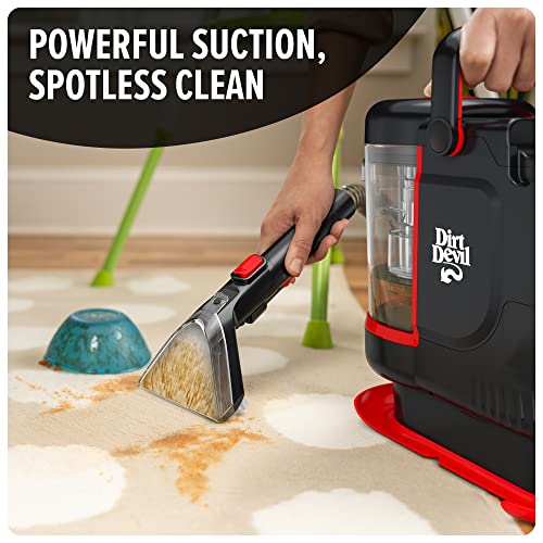 Dirt Devil Portable Spot Cleaner Machine for Carpet and Upholstery, Powerful Suction Spot Cleaning Machine with Versatile Tools, Pair with Dirt Devil Portable Cleaner Solution