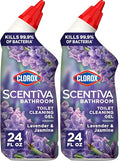 Clorox Scentiva Bathroom Toilet Cleaning Gel, Lavender and Jasmine, 24 Fluid Ounces (Pack of 2)