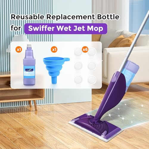 Reusable Bottle for Swiffer Wet Jet Mop, 1250ml / 44 FL OZ Large Capacity Cleaner Solution Bottle