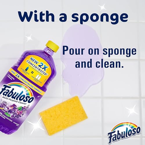 Fabuloso Multi-Purpose Cleaner Concentrate, Floor and Household Surface Cleaner, Makes Up to 64 Gallons, 128 fl oz