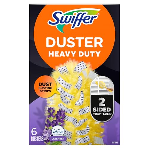 Swiffer Dusters Heavy Duty, Multi-Surface Duster Refills for Cleaning, Lavender, 6 Count