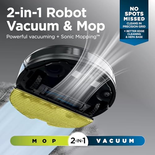 Shark Matrix Plus 2-in-1 Robot Vacuum & Sonic Mop, Home Mapping, HEPA Bagless Self Empty Base with 30-Day Capacity, CleanEdge, for Pet Hair, WiFi, UR2650WS (Renewed)