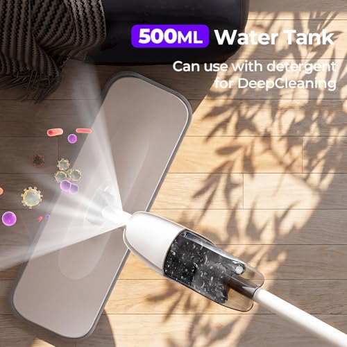 Spray Mop, Wet Dry Hardwood Floor Cleaning Mop with 500ML Sprayer, with Washable Reusable Pad for Tile, Wood, Laminate, Vinyl & Marble Floor Cleaning