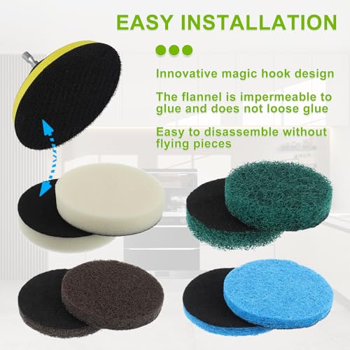EPLZON 16pcs Electric Cleaning Brush Pad Set 4 Foam Pads 4 Kitchen Mats 4 Performance Pads 4 Microfibre Pads fit for Dremel Versa Cleaning Brush