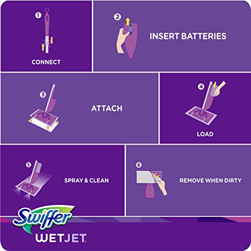 Swiffer WetJet Hardwood Floor Cleaner, Spray Mop Pad Refill, Multi Surface, 12 Count (Packaging May Vary)