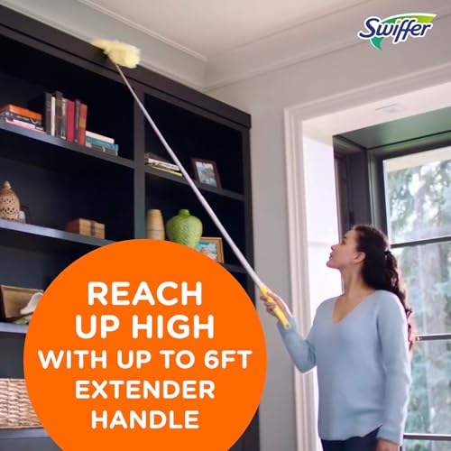 Swiffer Heavy Duty Dusters with Super Extender Handle, 6 Ft Handle, 1 Handle/4 Dusters, 4/Carton