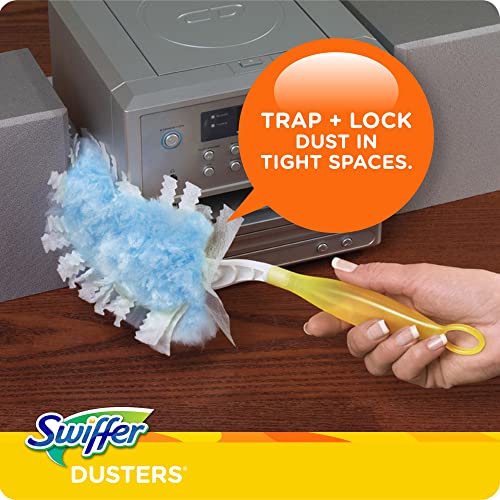 Swiffer Refill Dusters, Dust Lock Fiber, Light Blue, Unscented, 10/Box, 4 Box/Carton