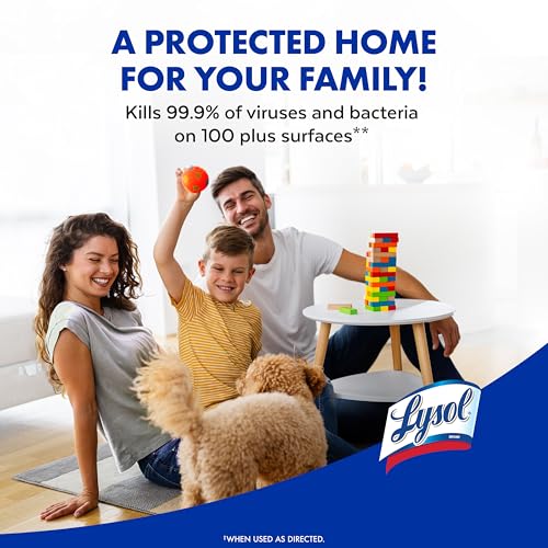 Lysol Disinfectant Spray, Household Cleaning Supplies, Disinfecting Multi-Purpose Room Spray, Antibacterial Sanitizer, Deodorizer, Kills Hantavirus, Crisp Linen, 19 Fl Oz (Pack of 2)