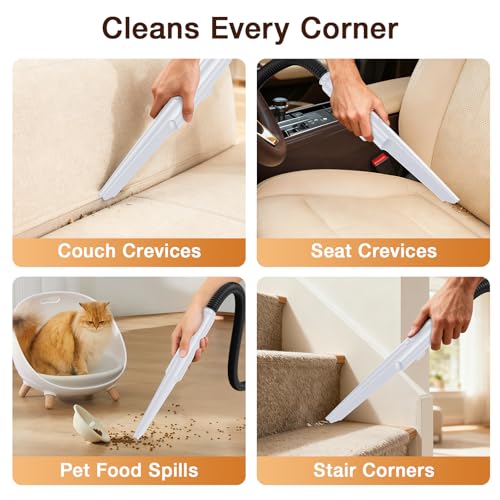 Portable Carpet & Upholstery Cleaner, 18Kpa Carpet Cleaner Machine for Deep Stain Removal, Spot Cleaner for Pet Accidents, Area Rugs, Stairs, Car Upholstery & Couches, Includes Tools & Self-Cleaning