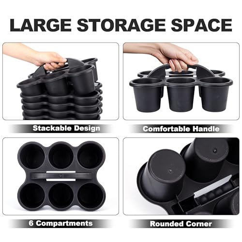 Find Scrapblooms 6 Pack Classroom Caddy For School,Kidsroom,Pencil Holder,Plastic Cup Caddies for Drink Delivery,Cleaning Caddy Organization For Shower Room（Black