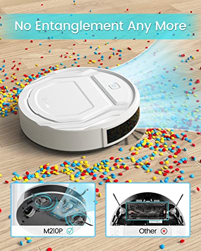 Lefant M210 Pro Robot Vacuum with 2200 Pa Powerful Suction, 6 Cleaning Modes, 120 Mins Runtime, Quiet, Self-Charging, Voice Control, Ideal for Pet Hair and Hard Floor, White