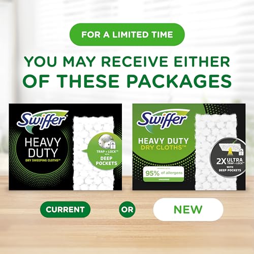 Swiffer Sweeper Heavy Duty Dry Multi-Surface Cloth Refills for Floor Sweeping and Cleaning, Unscented, 32 Count