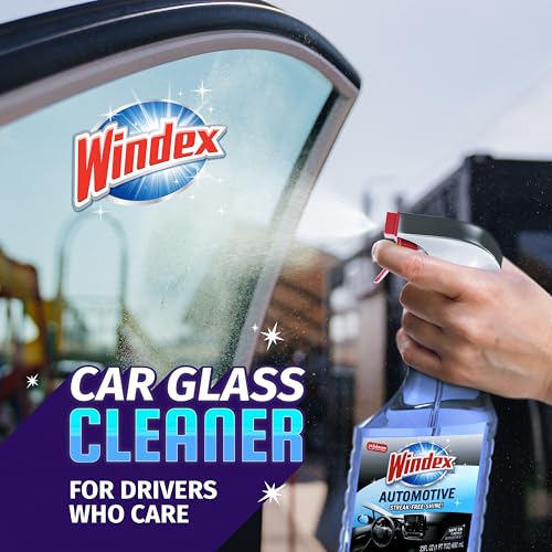 Windex Automotive Car Window and Glass Cleaner, Streak-Free Shine for Car Glass Exteriors, Tinted Windows, and Interior Electronics, 23 fl oz