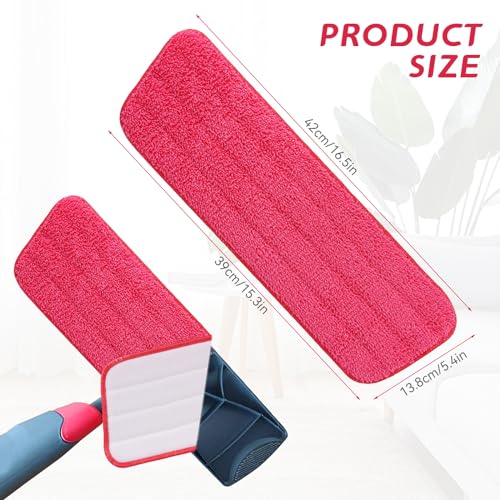 Replacement Microfiber Mop Pad for Rubbermaid Reveal Spray Mop - 12 Pack Wet & Dry Floor Cleaning Refills Reusable Fit for Any Microfiber Reveal Flat Mop 16.5"