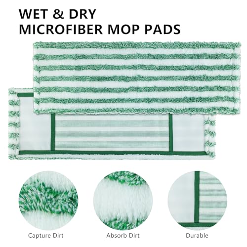 6 Pack Replacement Mop Refills Compatible with Libman Wet & Dry Microfiber Mop, Reusable Washable Mop Head Replacement Pads for Cleaning Multi-Surface Floor (Mop not Included)
