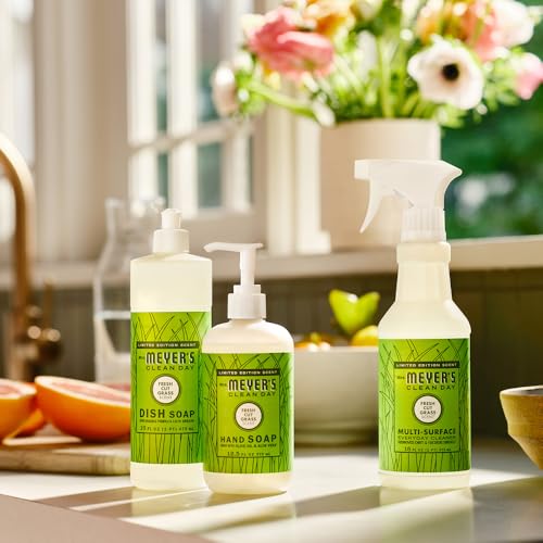 Mrs. MEYER'S CLEAN DAY Multi-Surface Everyday Cleaner, Fresh Cut Grass Scent, 16 Fl Oz Bottle - 3 Pack