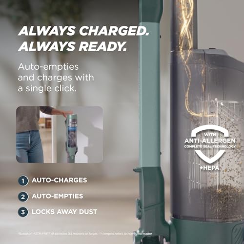 Shark PowerDetect Speed Plus Clean & Empty | Cordless Stick Vacuum Cleaner with Auto-Empty | Lightweight | Exclusive Pet Hair Accessories | Carpet, Hard Floors | 60-Min Runtime | Frosted Sage | IA3243