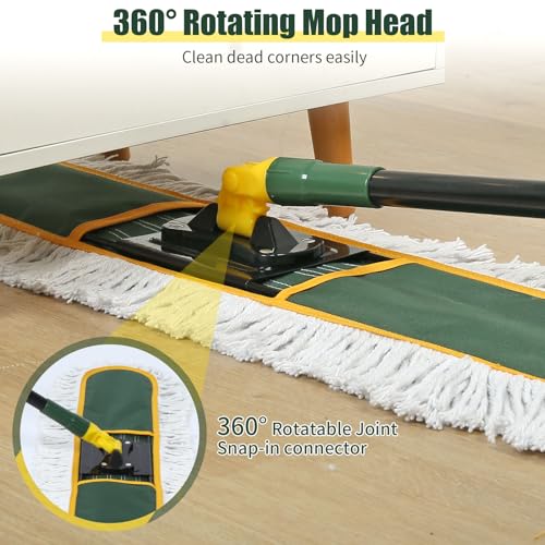 BUVE 24 Inch Commercial Dust Mop Heavy Duty, Dry Wet Dust Broom