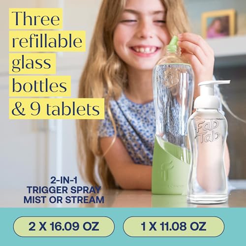 Fab Tab Home Starter Kit - Natural Cleaning Products - Household Cleaners - All-Purpose Cleaner Tablets - Plant-Based, Plastic-Fee - No Harsh Chemicals | Cleaning Kit