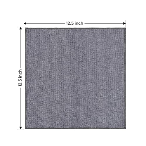 HOMEXCEL Microfiber Cleaning Cloth 12 Pack, 12.5 x 12.5 inch Microfiber Towels for Cars, Ultra Absorbent Washing Cloth, Lint Free Streak Free Cleaning Rags for Car, Kitchen, and Window (Grey)