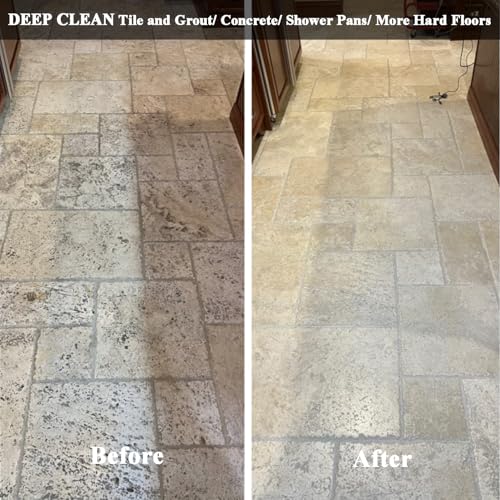HHQ Commercial Floor Scrubber Machine with Brushes and Pads, Heavy Duty Floor Cleaner Polisher and Buffer- Deep Cleaning Tile and Grout, Hardwood Floors and Carpets without Getting on Hands and Knees