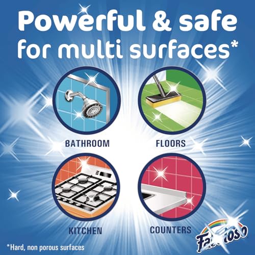 Fabulos Multi-Purpose Cleaner Concentrated Formula, Lavender Scent — Multi-Surface Floor Cleaner & Deodorizer, All-Purpose Mopping Solution for Hardwood, Tile, Laminate, 128 Fl Oz + Microfiber Cloth