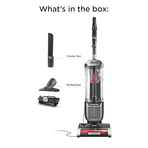 Shark ZU102 Rotator Pet Upright Vacuum with PowerFins HairPro & Odor Neutralizer Technology, Charcoal, 2.9 L Dust Cup