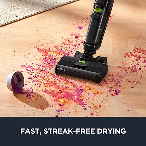 Eureka Wet Dry Vacuum Cleaner Cordless, Mop Vacuum Cleaner with Self-Cleaning System, Lightweight Hardwood Floors Vacuum for Pets and Sticky Messes, Black, NEW400