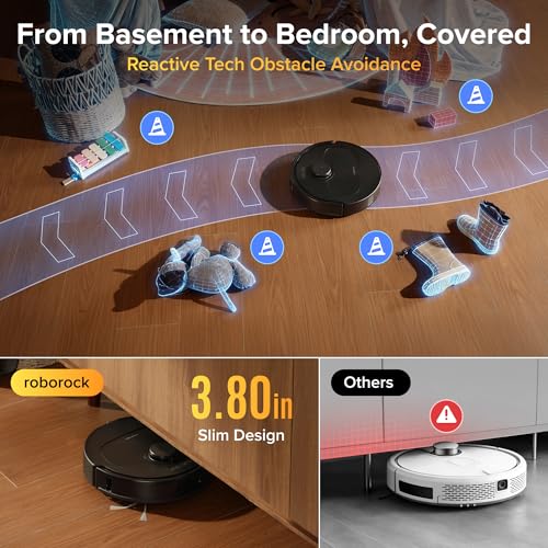 roborock Qrevo S Pro Robot Vacuum and Mop, 18,500Pa Suction, Multifunctional Dock with 167℉ Mop Self-Cleaning, Smart Obstacle Avoidance, Anti-Tangle Brush, Liftable Spinning Mop, Black