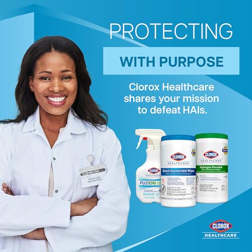 Clorox Healthcare Hydrogen Peroxide Cleaner Disinfectant Wipes, 6.75" x 9", 95 Count, Pack of 6 (Package May Vary)