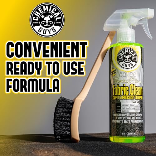 Chemical Guys Sprayable Citrus Fabric Clean Carpet & Upholstery Cleaner (Car Carpets, Seats & Floor Mats), 16 fl oz, Citrus Scent + Induro 7 Heavy Duty Nifty Interior Brush - HOL463