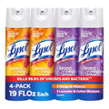 Lysol Disinfectant Spray, for Cleaning and Deodorizing, Lavender & Cotton Blossom + Mango & Hibiscus (Pack of 4)