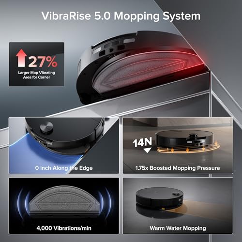roborock Saros 20 Sonic Robot Vacuum and Mop, 36,000Pa Suction, 3.46 in Double-Layer Threshold, Reactive AI 3.0 Obstacle Recognition, 212°F Hot Water Wash, Zero-Tangling, 3.14’’ Ultra Slim, Black