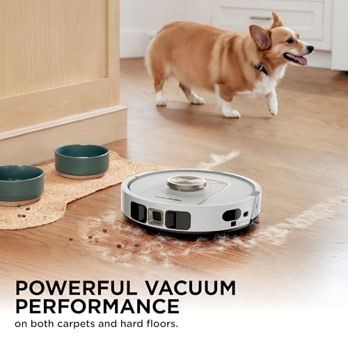 Shark Stratos | 2-in-1 Robot Vacuum & Mop for Carpets & Hard Floors | Powerful Suction & Mopping for Pet Hair | Self-Empty & Self-Clean NeverTouch Base | 60-Day Capacity | HEPA | White | AV2700ZE