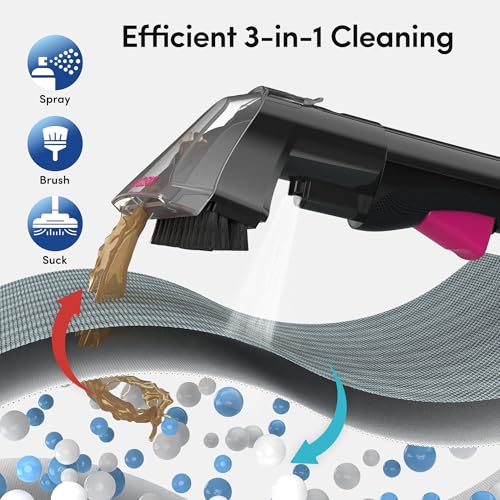 Portable Carpet Cleaner Upholstery Deep Cleaner, Deep Cleaning for Carpet,Car Couch, with Deep Cleaning Solution,Blackpink