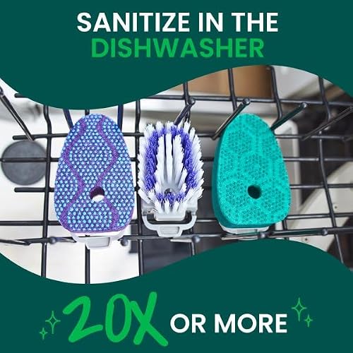 Scotch-Brite Odor Resist Soap Control Dishwand Brush, 1 Cleaning Dish Wand Brush, Precise Soap Control, Leak-Free Guarantee, Safe on Dishes, Nonstick Cookware, Tubs