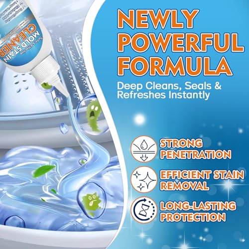 Vigorder Mold Stain Cleaner Gel, 8 FL oz Heavy-Duty Household Cleaner for Washing Machine Gasket, Shower Caulk, Bathroom Grout & Front Loader Seal
